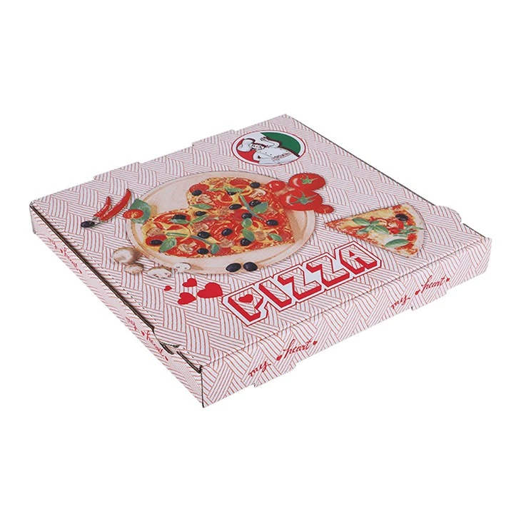 صندوق بيتزا مموج مخصص من الورق المقوى قابل للطي